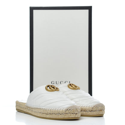Gucci Nappa Matelasse GG Marmont Espadrille Slippers 38.5 Great White 9 of 9