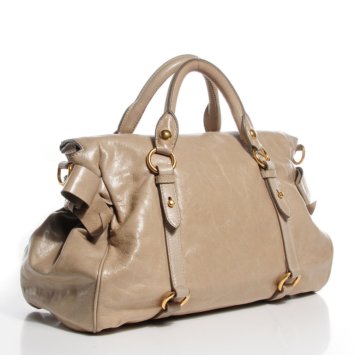 Vitello Lux Medium Bow Bag Pomice