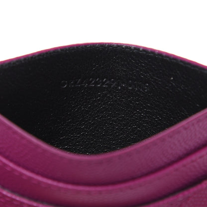 Saint Laurent Grain De Poudre Matelasse Chevron Monogram Credit Card Case Dark Grape 7 of 9