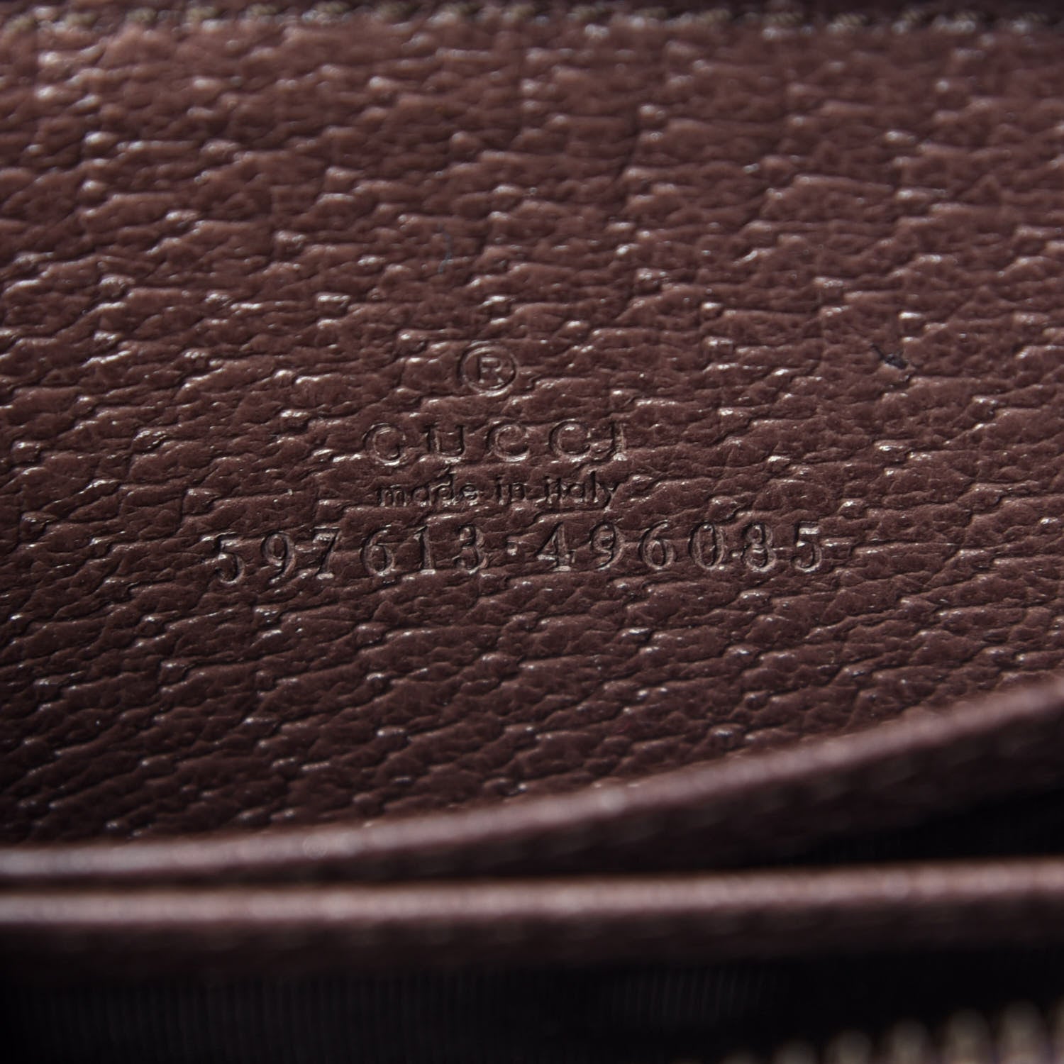 Gucci GG Supreme Web Ophidia Zip Around Card Case Brown 6 of 9