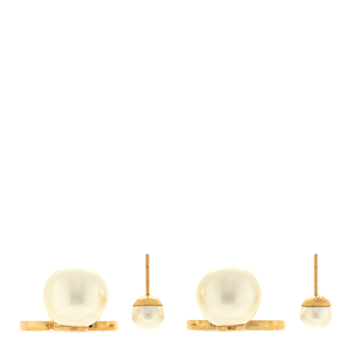Pearl Enamel Tribal CD Drop Earrings Gold White Pink