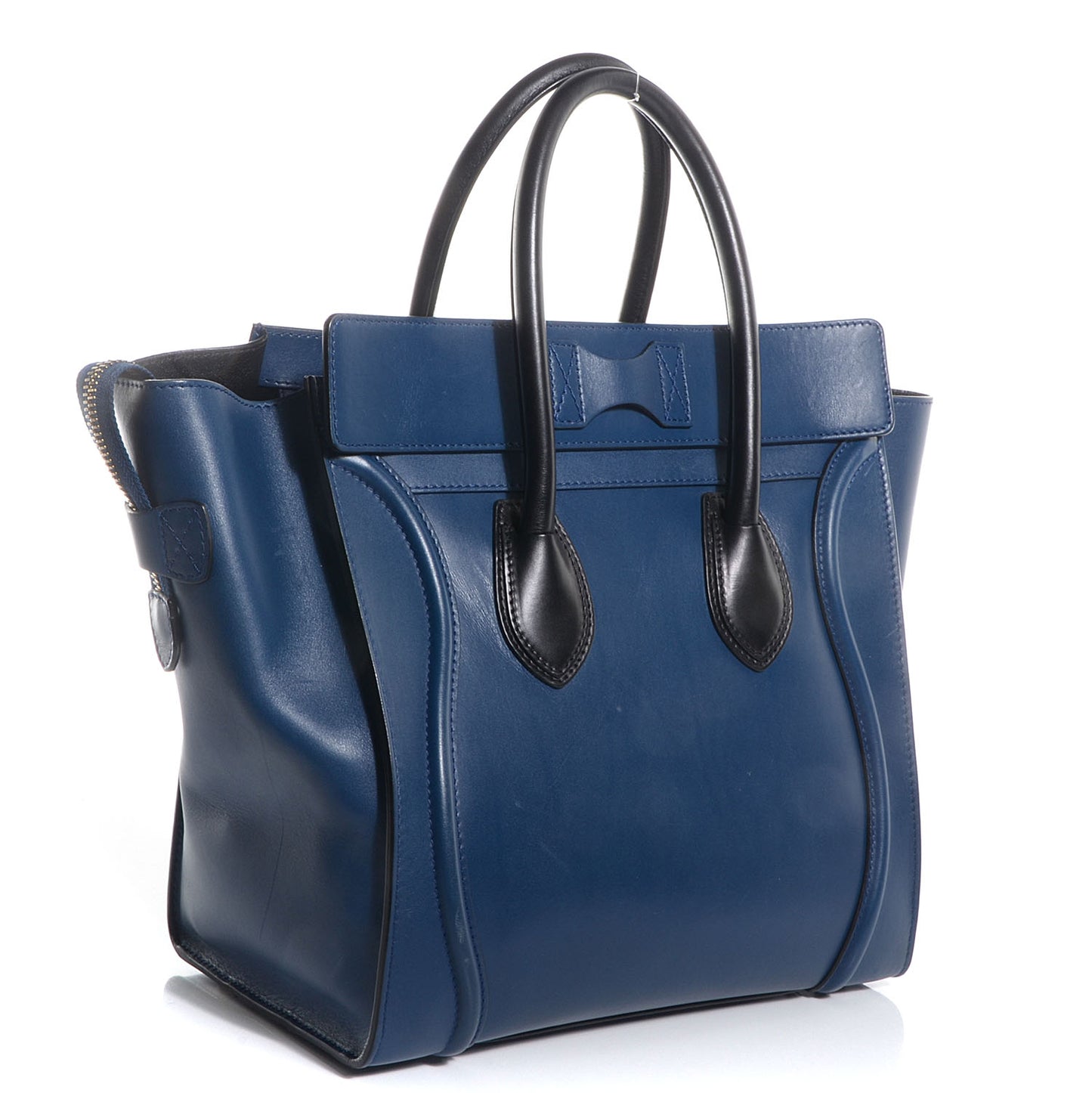 Smooth Calfskin Mini Luggage Ocean Blue
