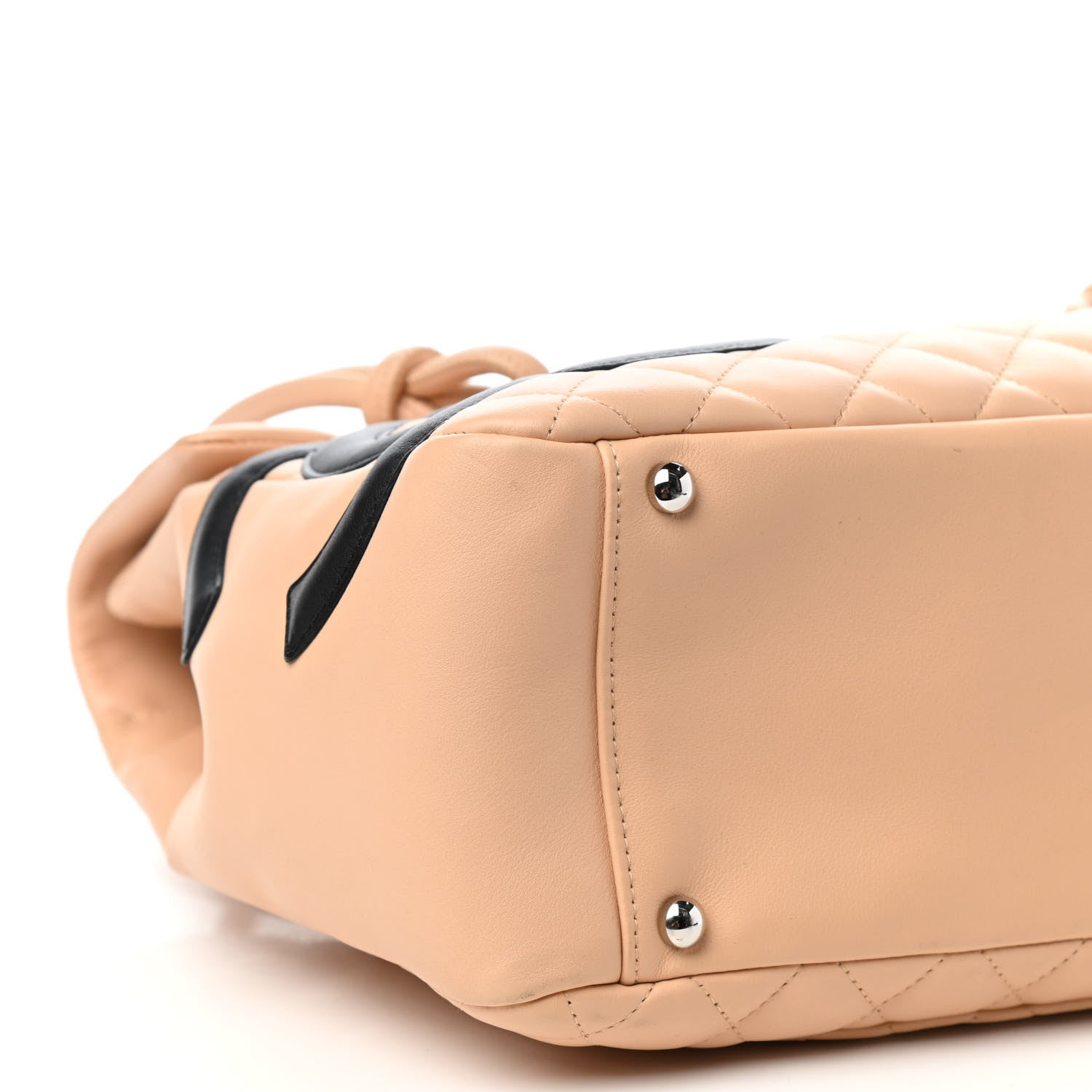 Chanel Calfskin Quilted Large Cambon Flap Beige Black 8 of 11
