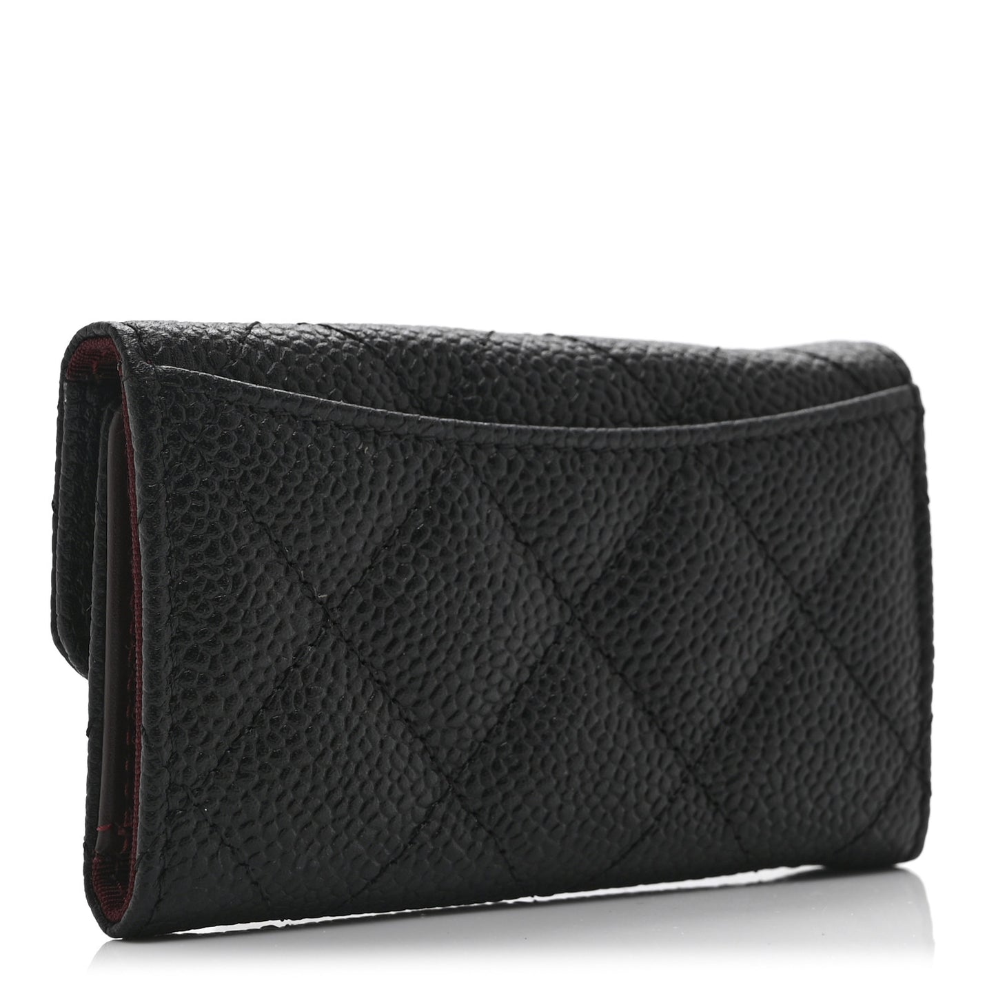 Caviar Quilted 6 Key Holder Black