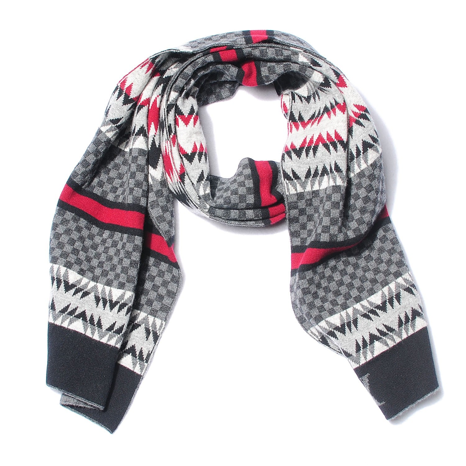 Louis Vuitton Cashmere Damier Aztec Scarf Graphite 1 of 5