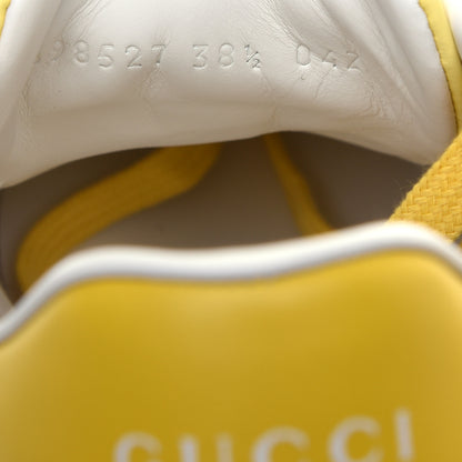 Gucci Calfskin Interlocking G Perforated Womens Ace Sneakers 38.5 Banana Straw Yellow 8 of 9