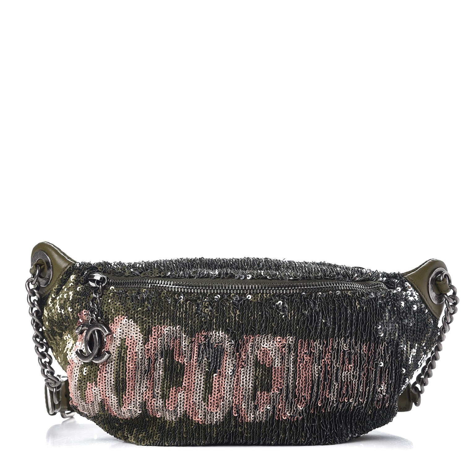 Chanel Sequin Coco Cuba Waist Bag Fanny Pack Khaki 1 of 10