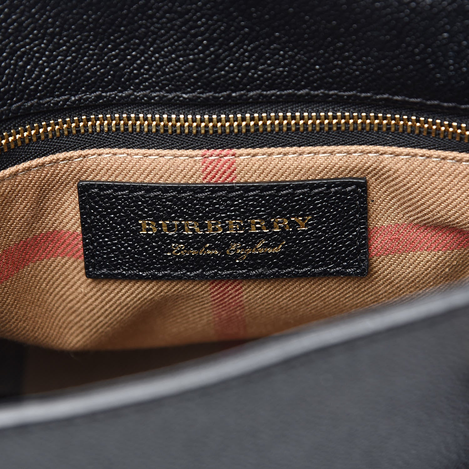 Burberry Soft Grain Calfskin Small Buckle Tote Black 7 of 12