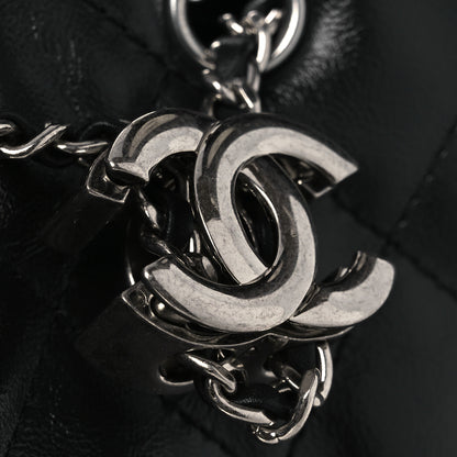 Chanel Shiny Crumpled Calfskin Quilted Small Chanel 25 Handbag Black 11 of 12
