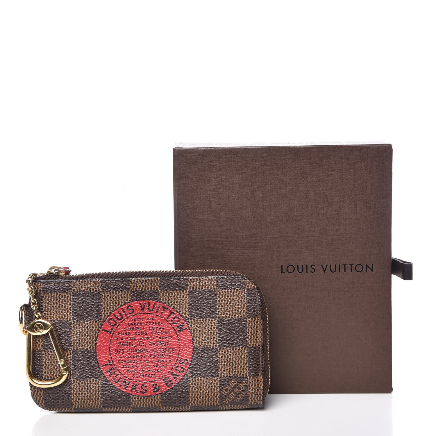 Louis Vuitton Damier Ebene Complice Trunks and Bags Key Pouch Red 10 of 10