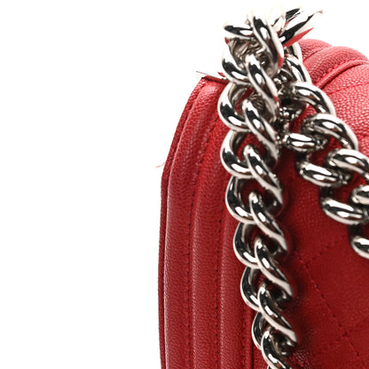 Chanel Caviar Quilted Medium Boy Flap Red 10 of 10