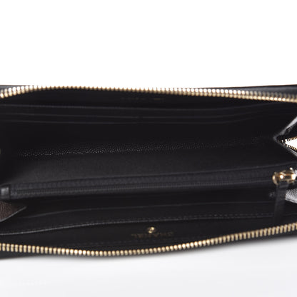 Chanel Caviar Camellia Embossed Large Zip Around Gusset Wallet Black 5 of 8