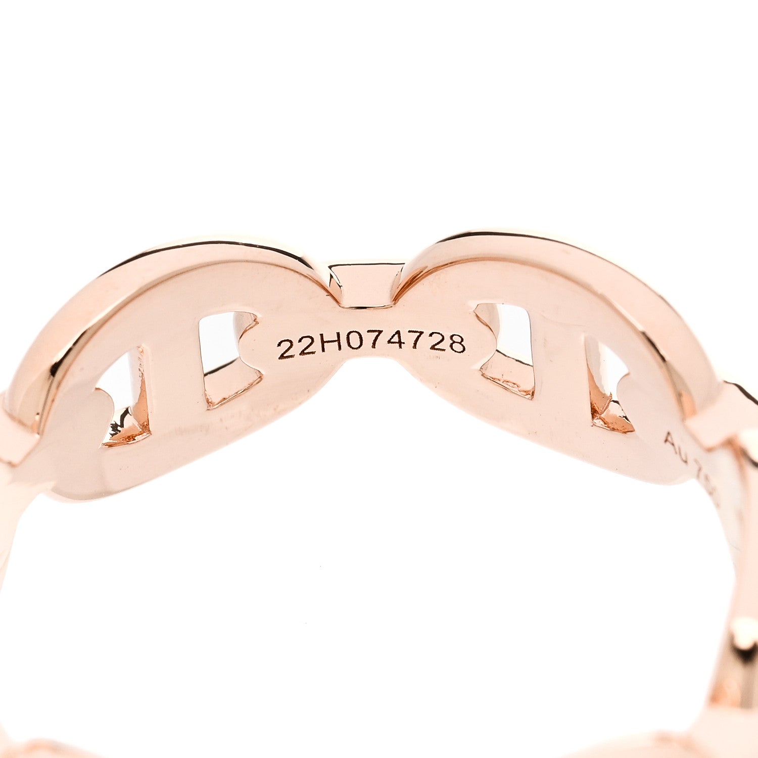 Hermes 18K Rose Gold PM Chaine D'Ancre Enchainee Ring 49 5 6 of 9
