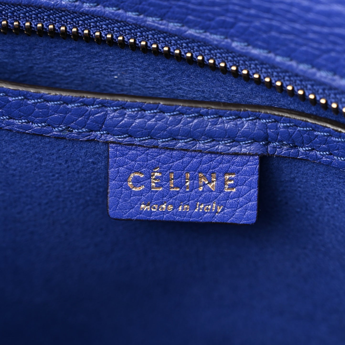 Drummed Calfskin Nano Luggage Indigo