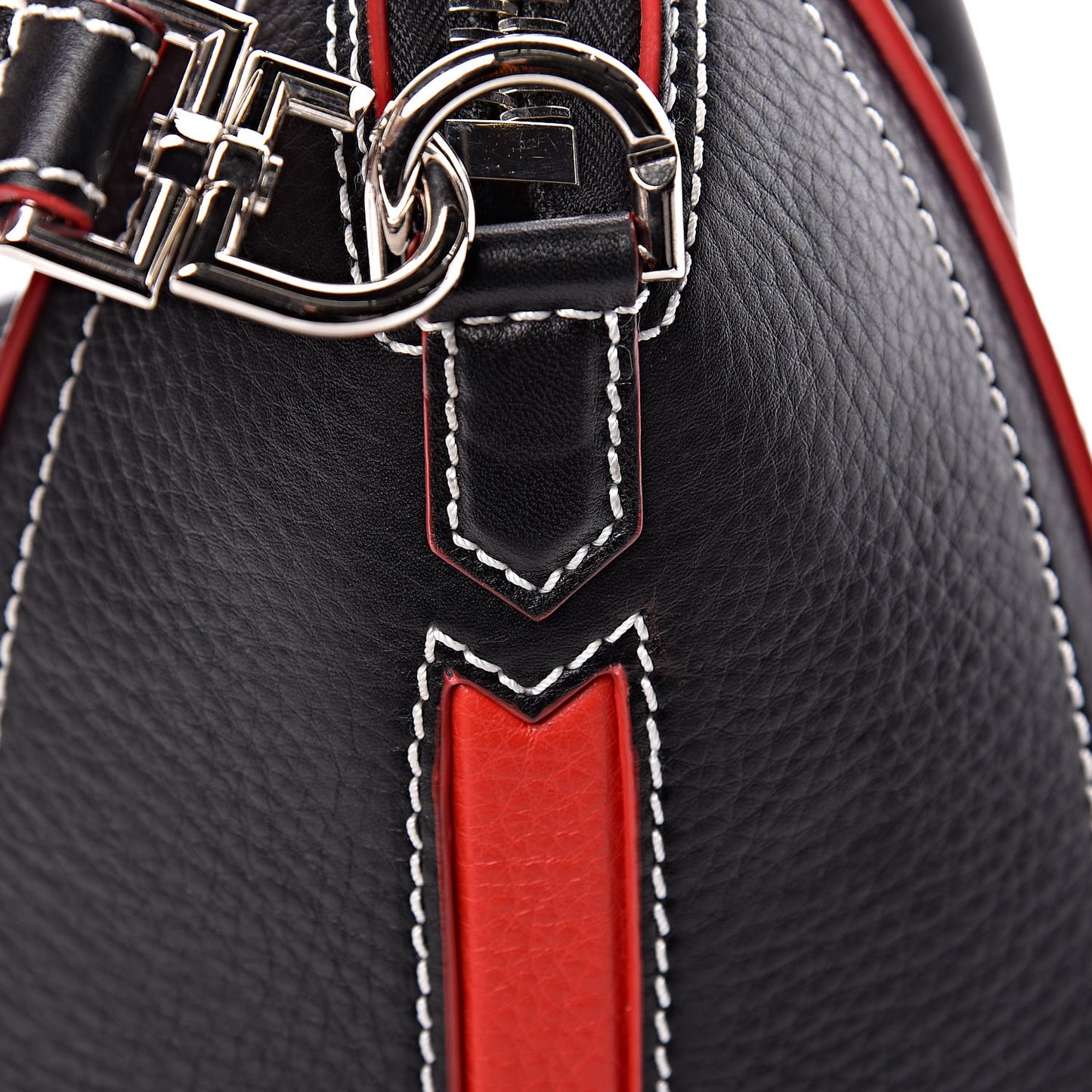 Calfskin Contrast Stitched Small Antigona Black