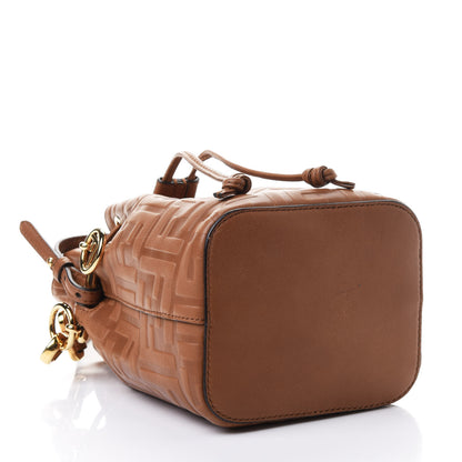 Fendi Vitello Cristallo Nature F is Fendi FF 1974 Embossed Mini Mon Tresor Bucket Bag Cuoio 3 of 5