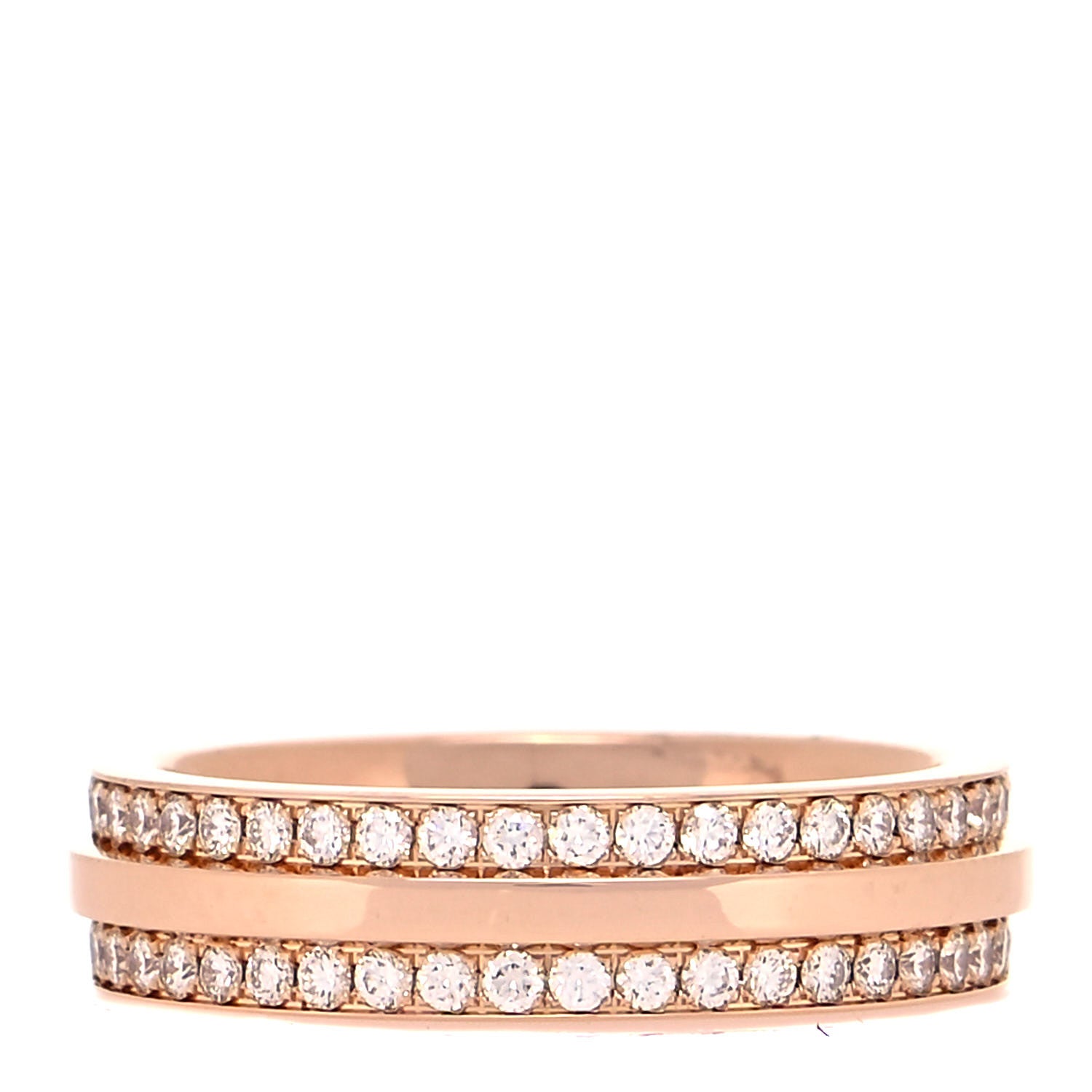 Tiffany 18K Rose Gold Diamond Narrow T Two Pave Ring 47 4 3 of 4