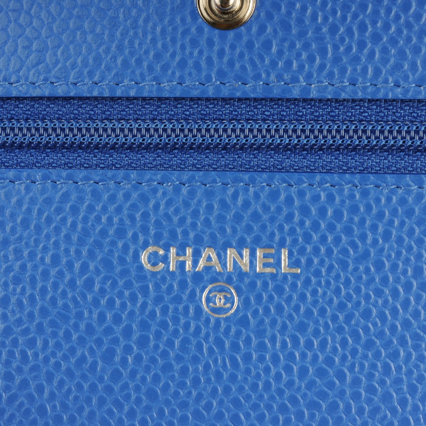Caviar Quilted Wallet On Chain WOC Blue