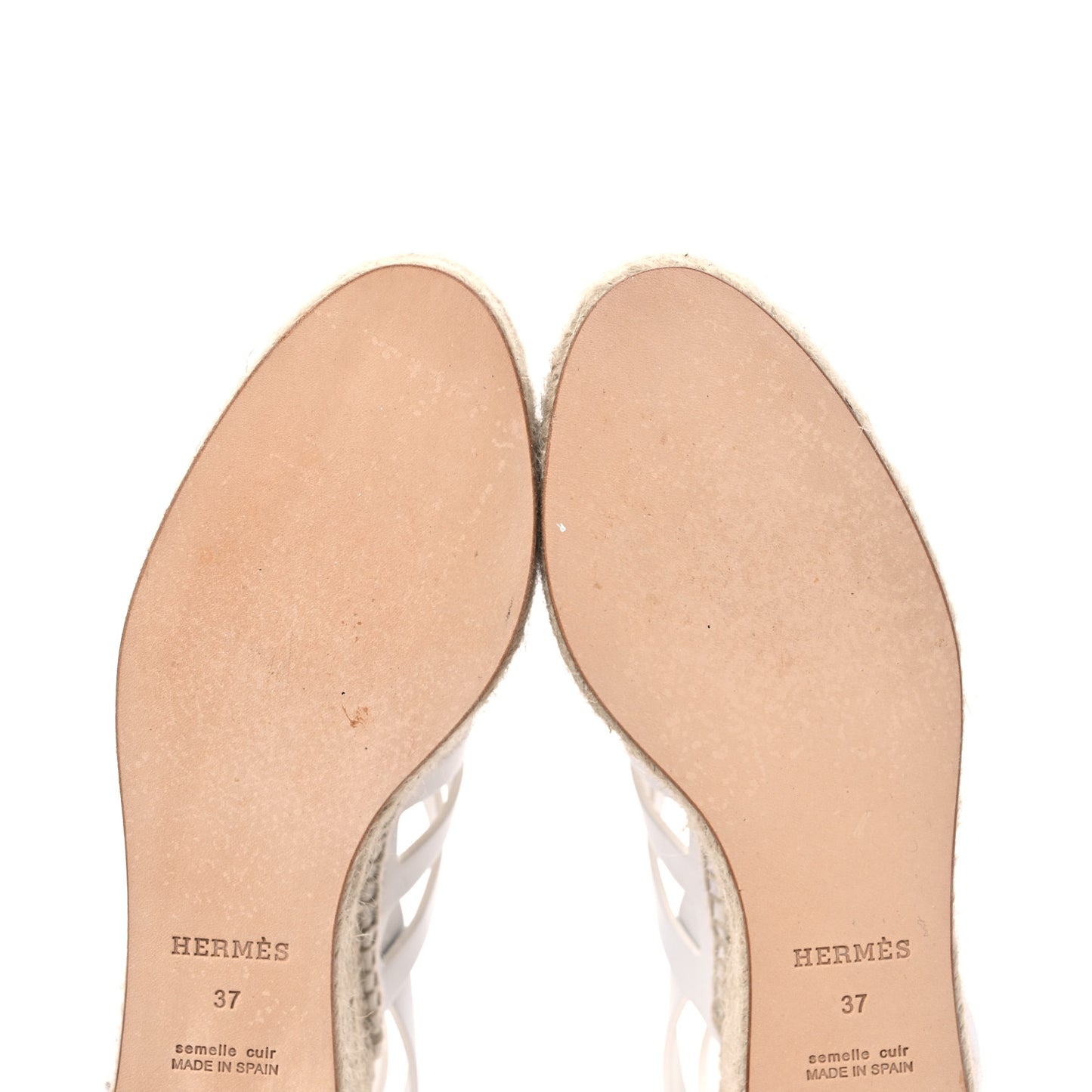 Calfskin Catalya Espadrille Wedge Sandals 37 White