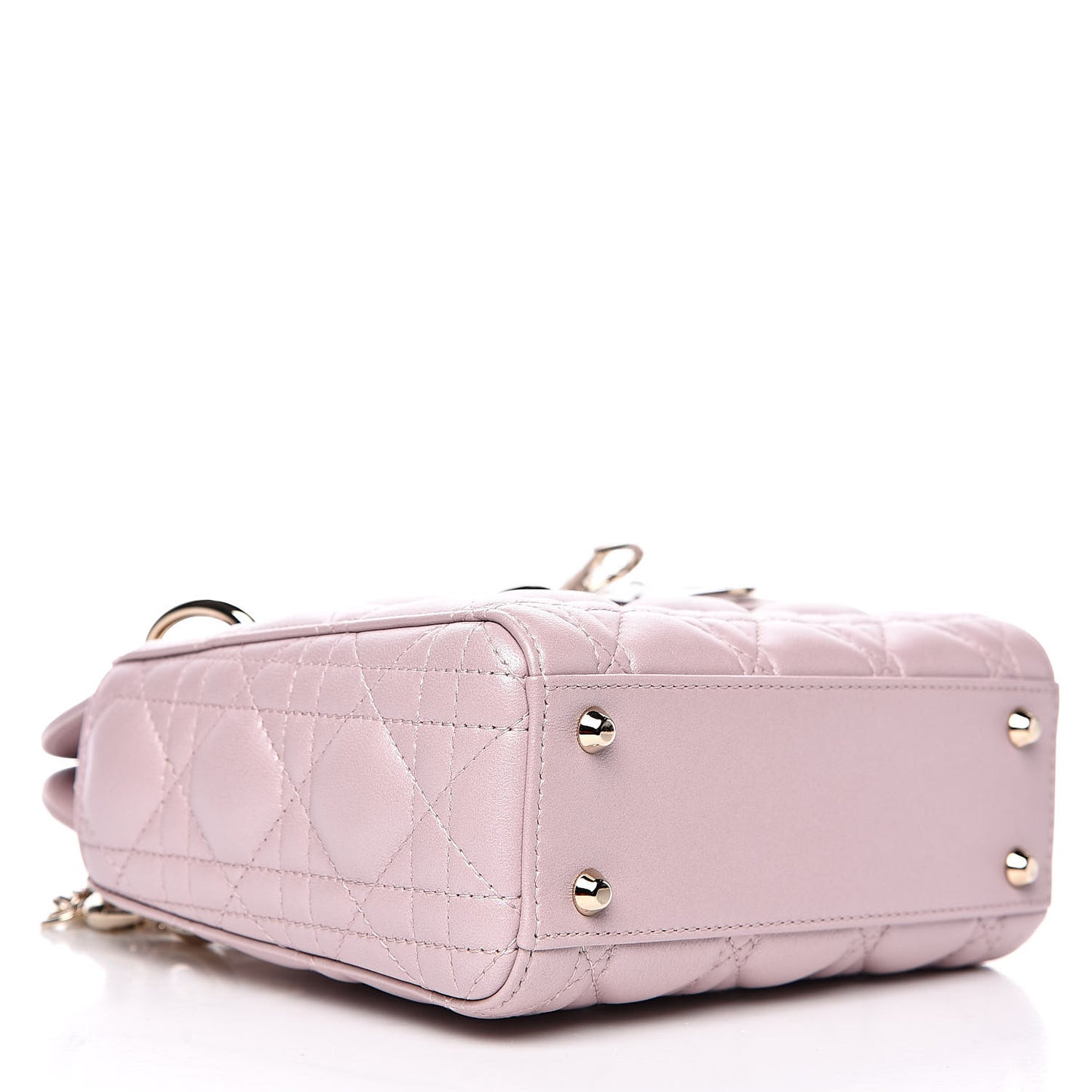 Metallic Lambskin Cannage Mini Lady Dior Lotus