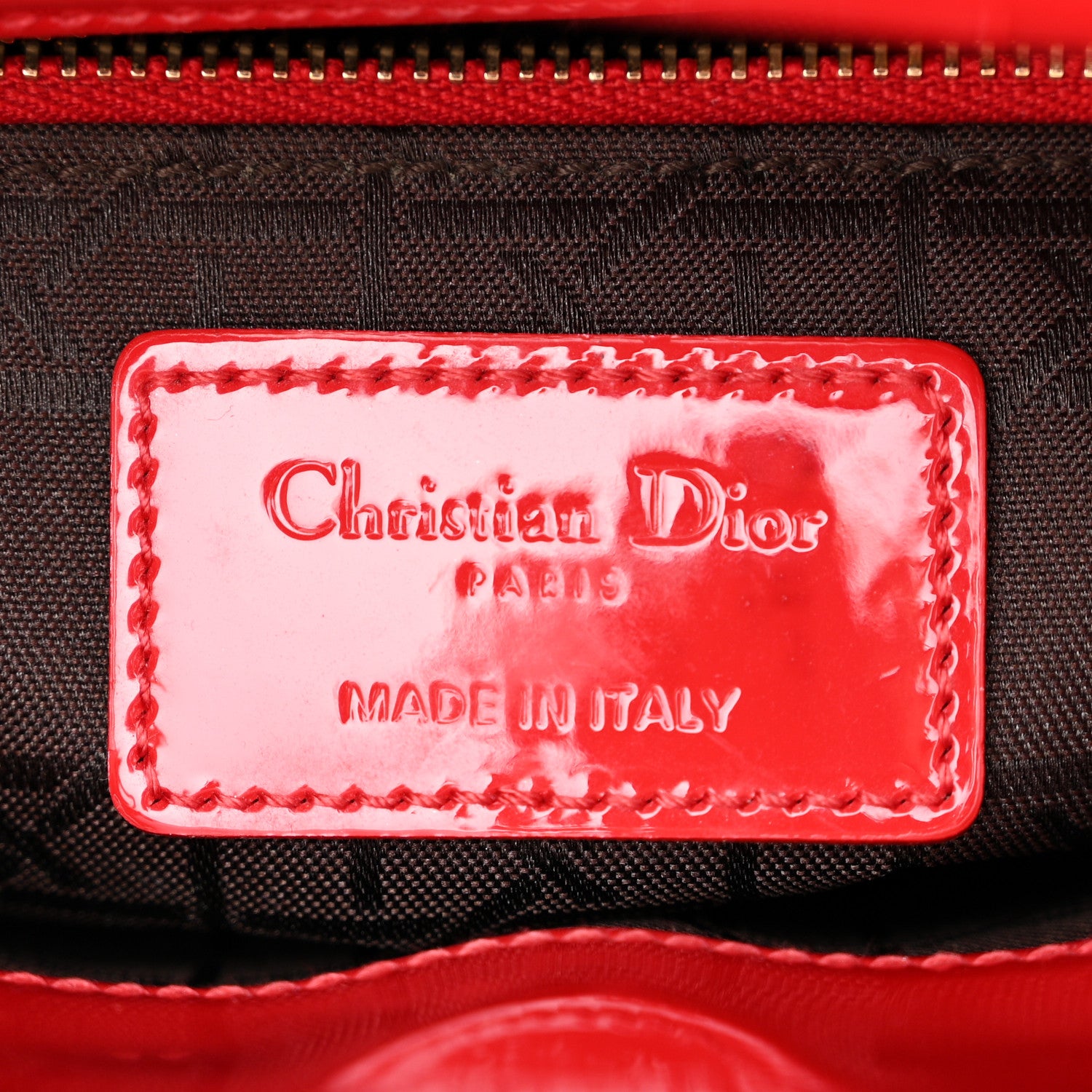 Christian Dior Patent Cannage Mini Lady Dior Red 6 of 13