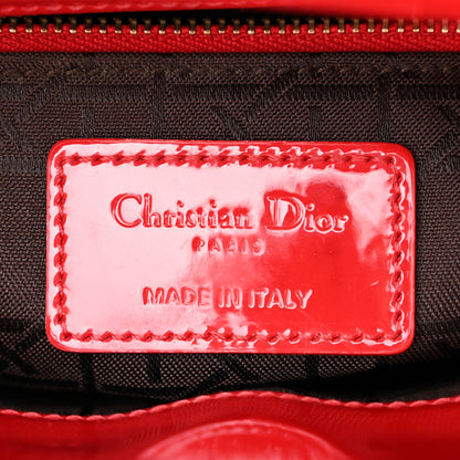 Christian Dior Patent Cannage Mini Lady Dior Red 6 of 13