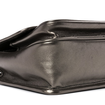 Saint Laurent Crinkled Calfskin Matelasse Monogram Baby Niki Chain Satchel Platinum 8 of 9