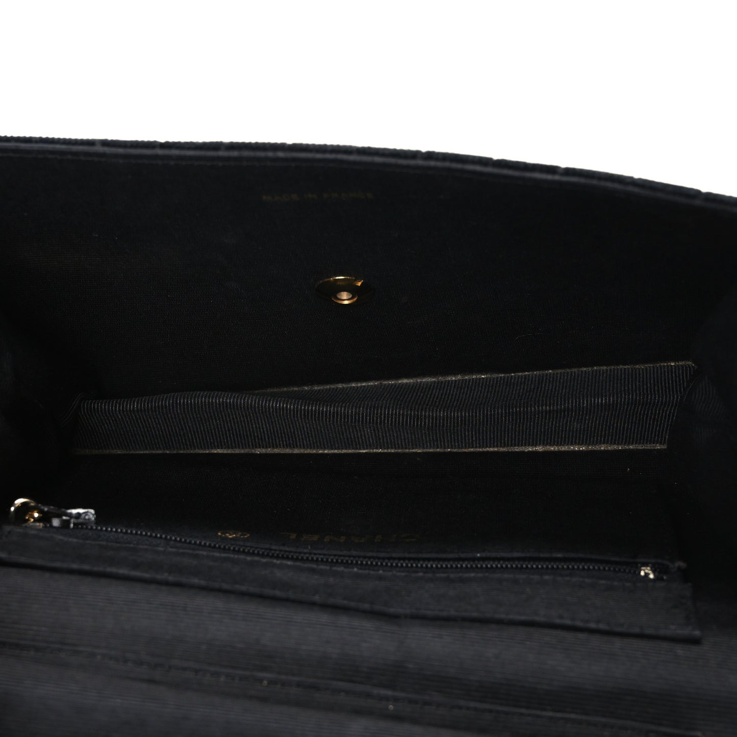 Velvet Vertical Horizontal Quilt Single Flap Black