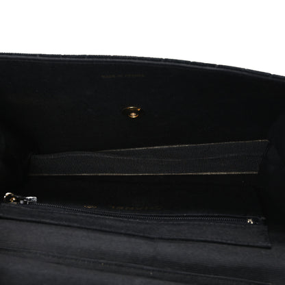 Chanel Velvet Vertical Horizontal Quilt Single Flap Black 5 of 10