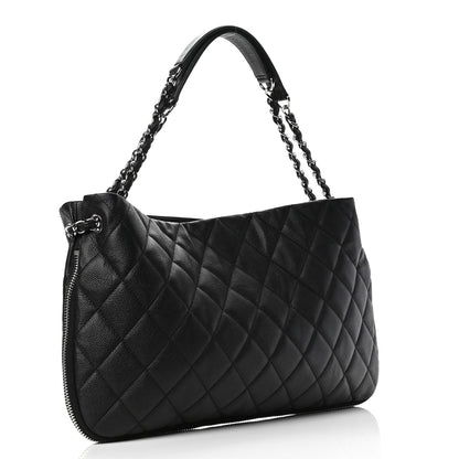 Chanel Caviar Quilted Expandable Zip Shoulder Bag Black 2 of 4
