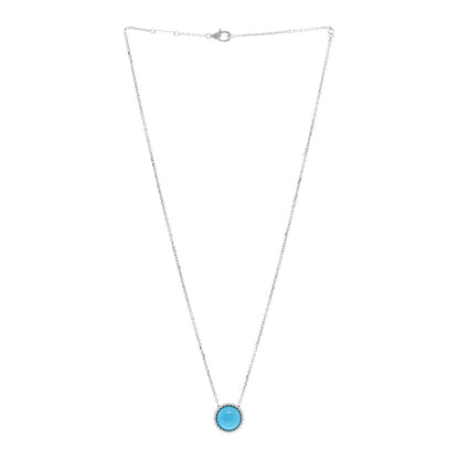 Van Cleef & Arpels 18K White Gold Turquoise Perlee Couleurs Pendant Necklace 3 of 6