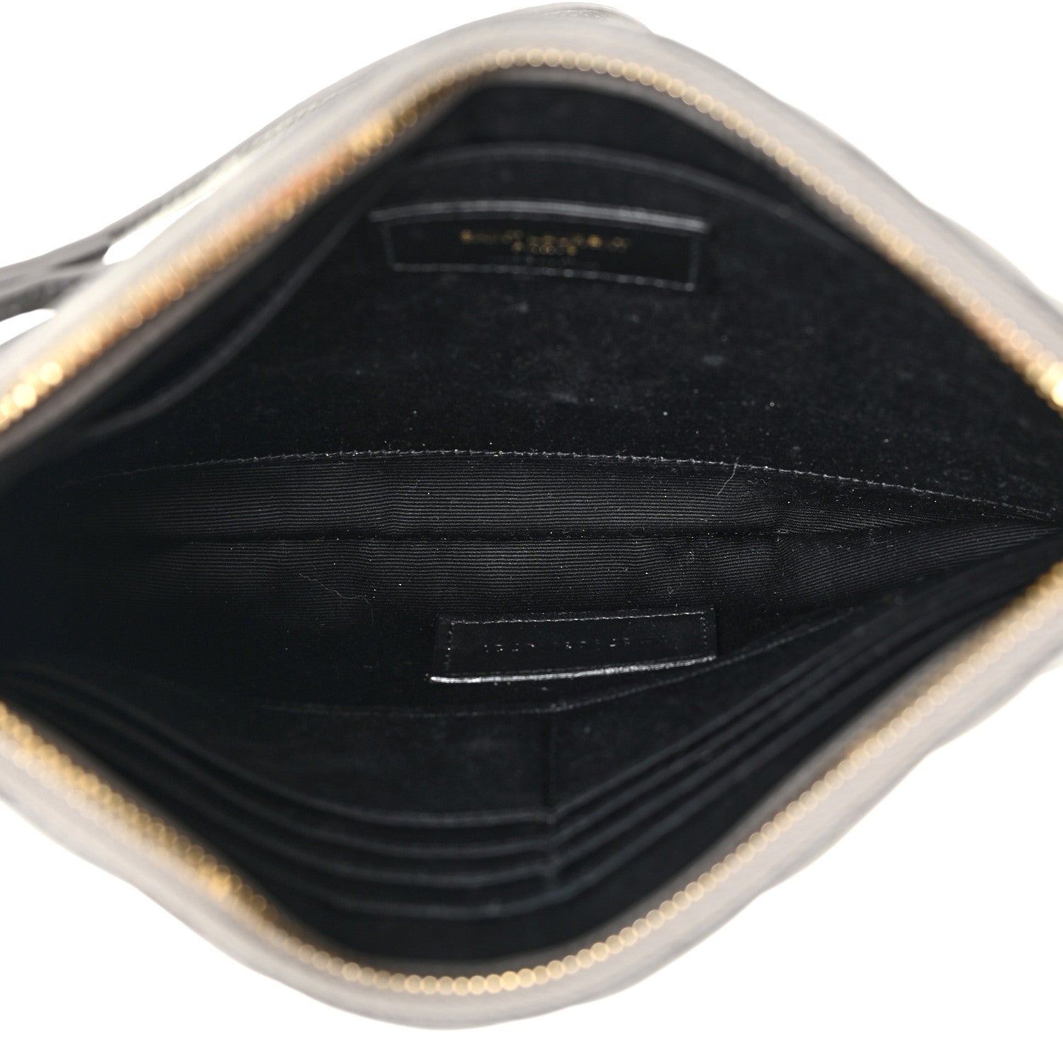 Saint Laurent Calfskin Matelasse Chevron Monogram A5 Wristlet Earth 7 of 11