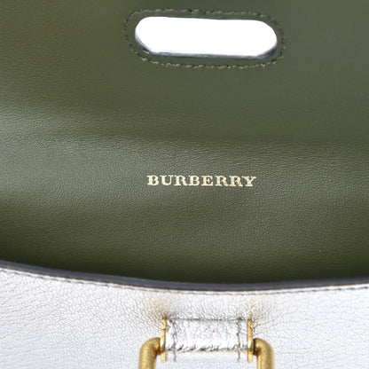 Burberry Metallic Goatskin Pendleton D-Ring Clutch Silver 6 of 8