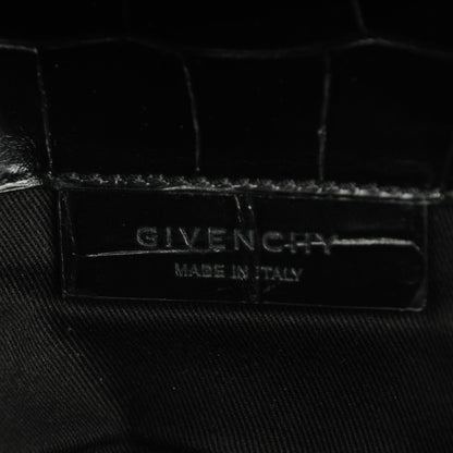 Givenchy Calfskin Crocodile Embossed Medium Antigona Envelope Clutch Black 5 of 7