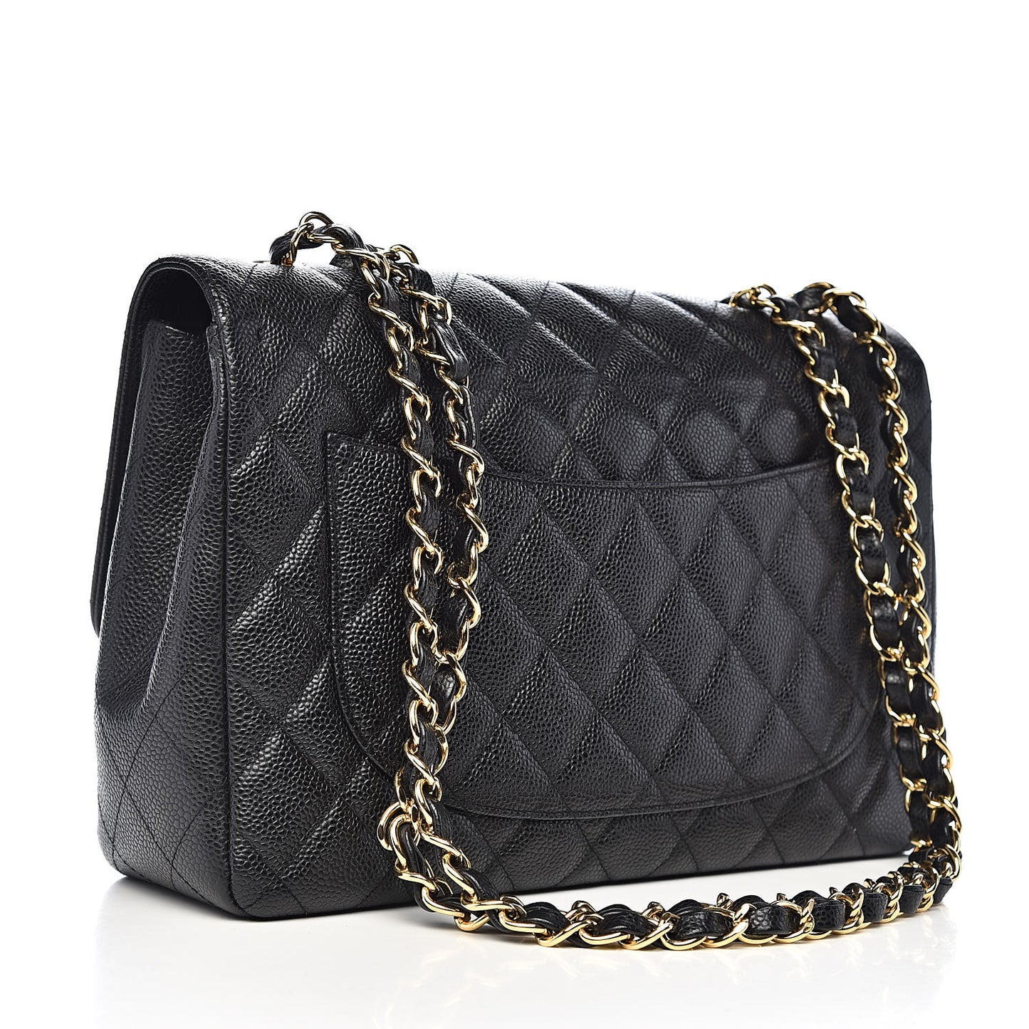 Caviar Quilted Jumbo Single Flap Black