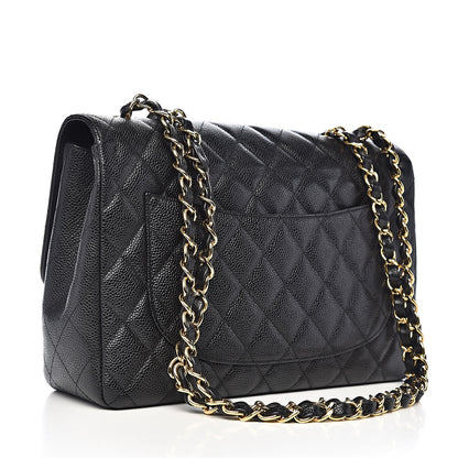 Chanel Caviar Quilted Jumbo Single Flap Black 3 of 15