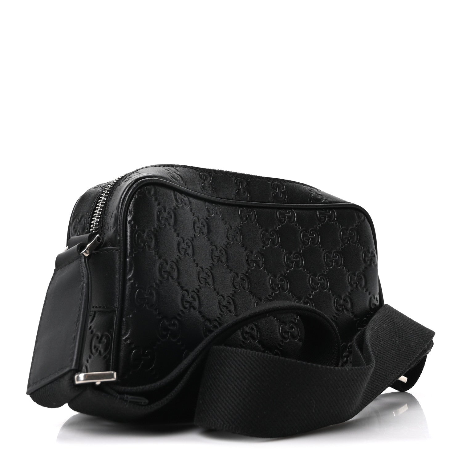 Gucci GG Calfskin Embossed Emblem Small Crossbody Bag Black 3 of 10