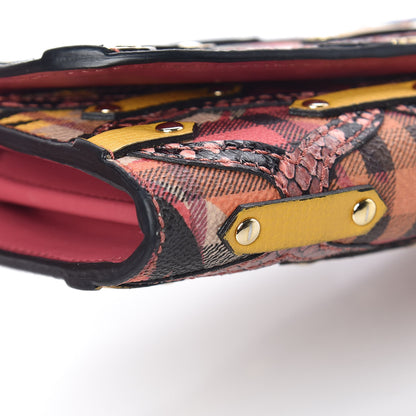 Burberry Calfskin Snakeskin Floral Haymarket Check Continental Wallet Multicolor 9 of 11