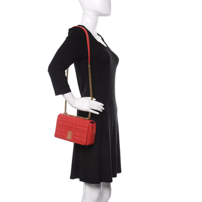 Burberry Lambskin Quilted Small Lola Bag Bright Red 2 of 9