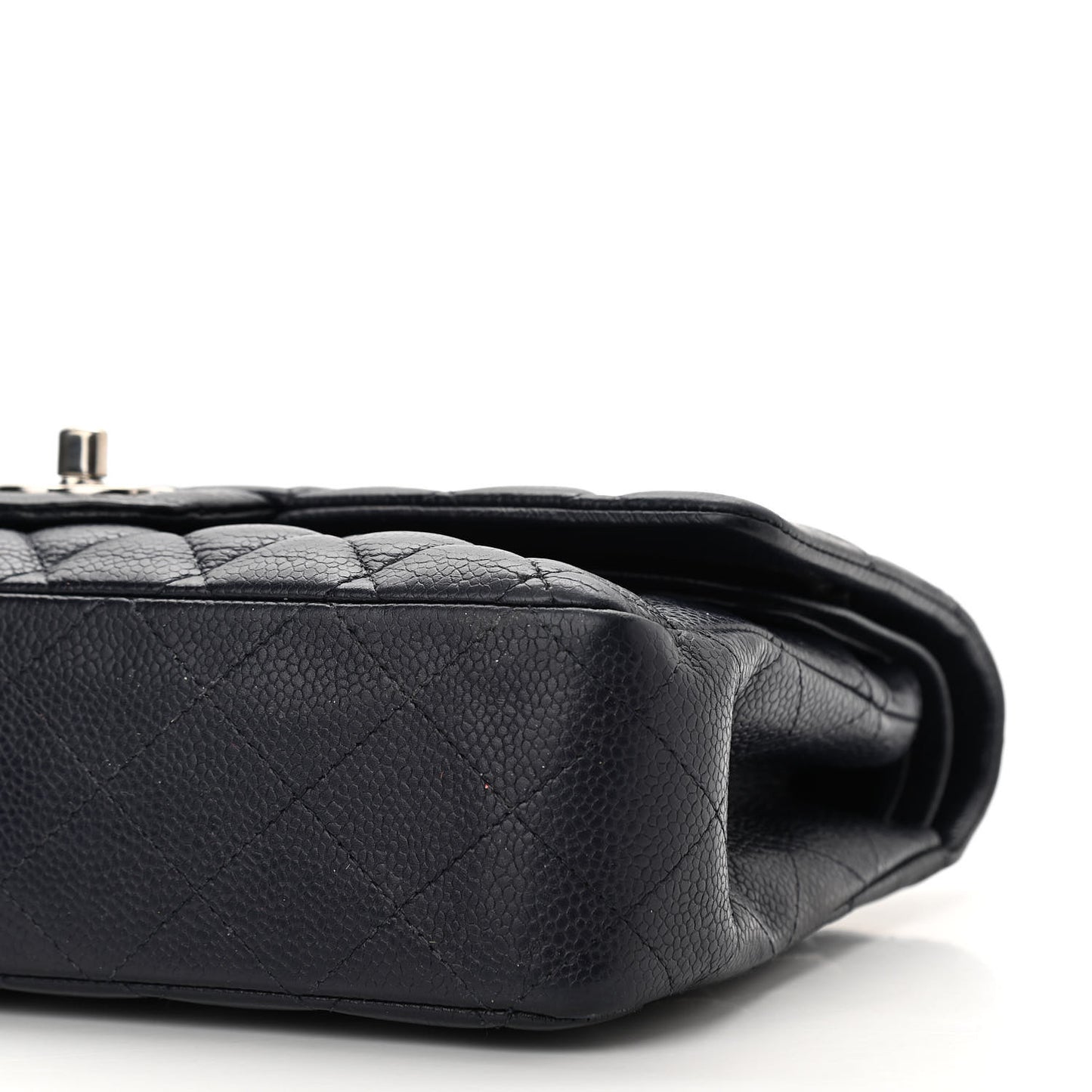 Caviar Quilted Medium Double Flap Navy