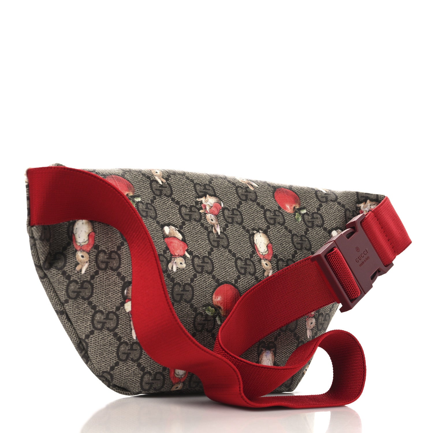 Gucci X PETER RABBIT GG Supreme Monogram Rabbit Print Childrens Belt Bag Beige Ebony Red 3 of 10