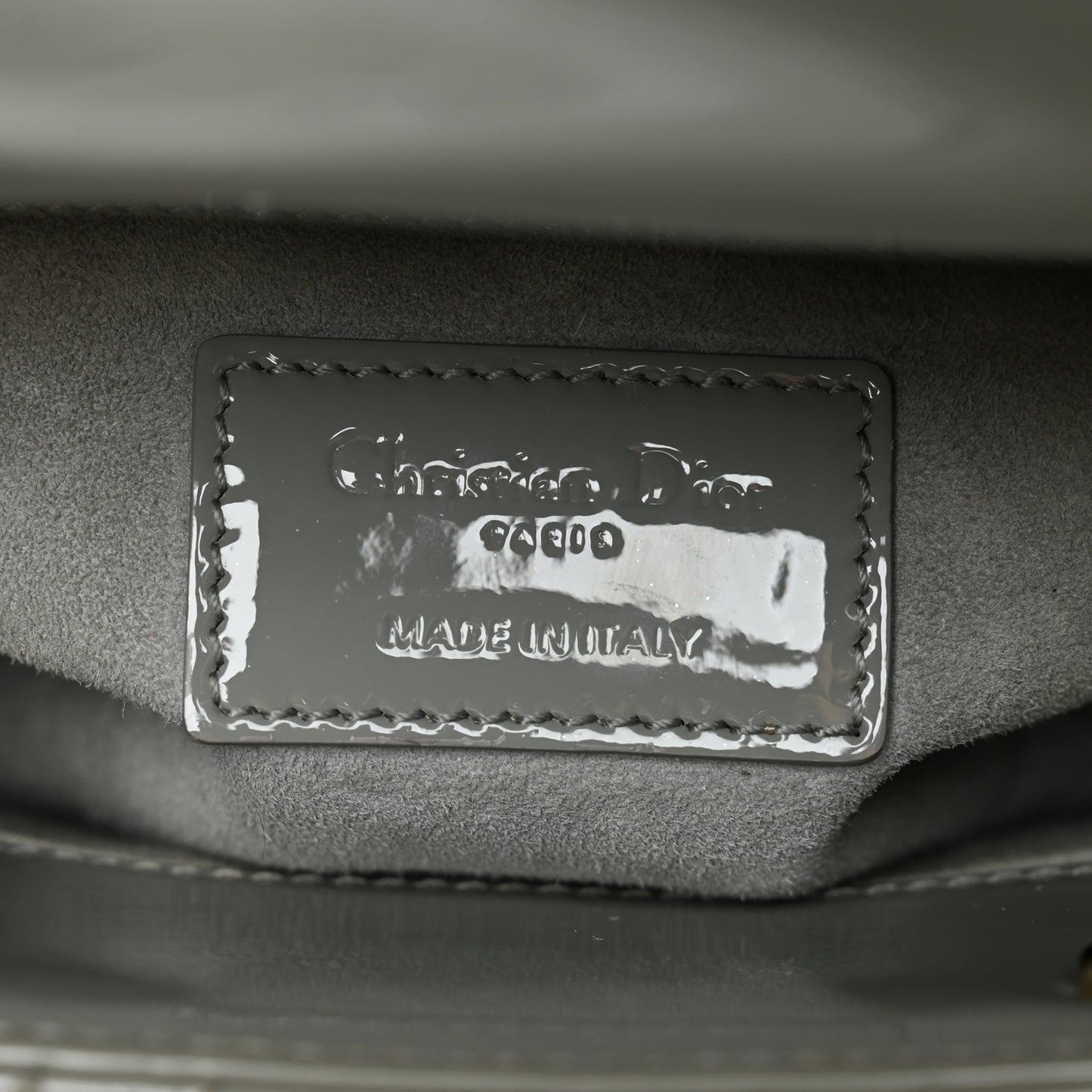 Patent Cannage Small Lady Dior Grey
