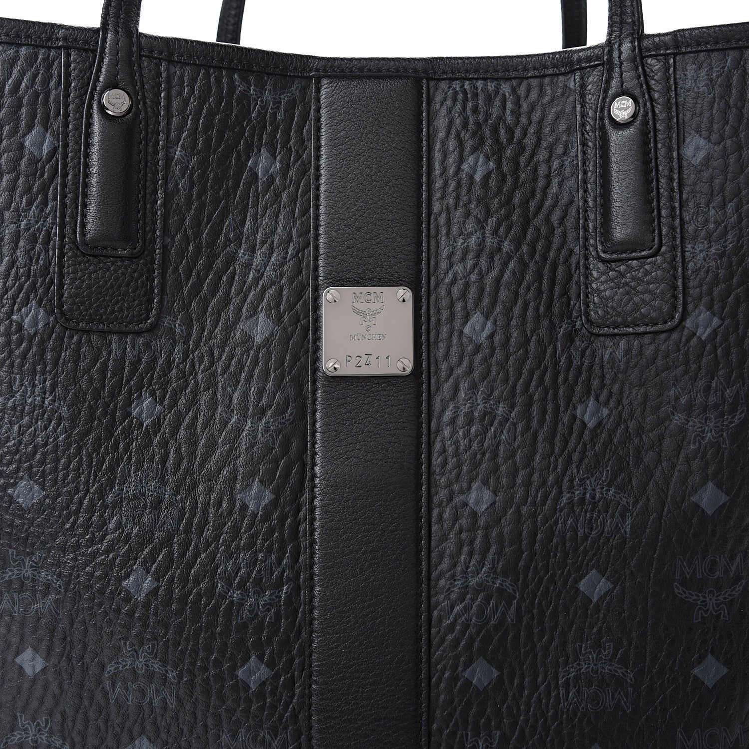 MCM Visetos Large Liz Reversible Shopper Tote Black 10 of 14