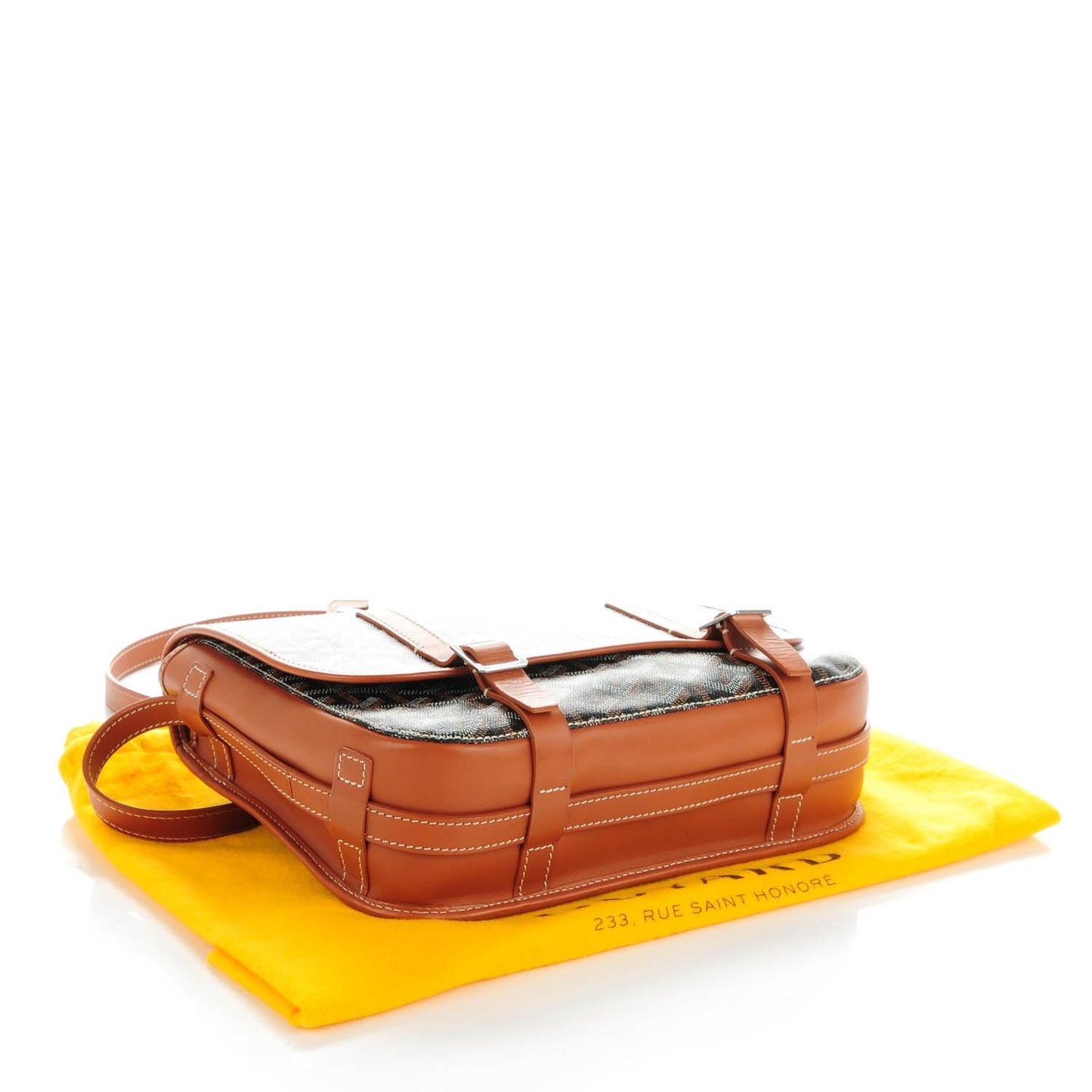 Goyardine Belvedere MM Messenger Bag Black Gold