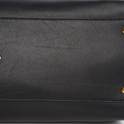 Fendi Vitello Seta Shiny Nappa Large Peekaboo Iconic Satchel Black 11 of 12