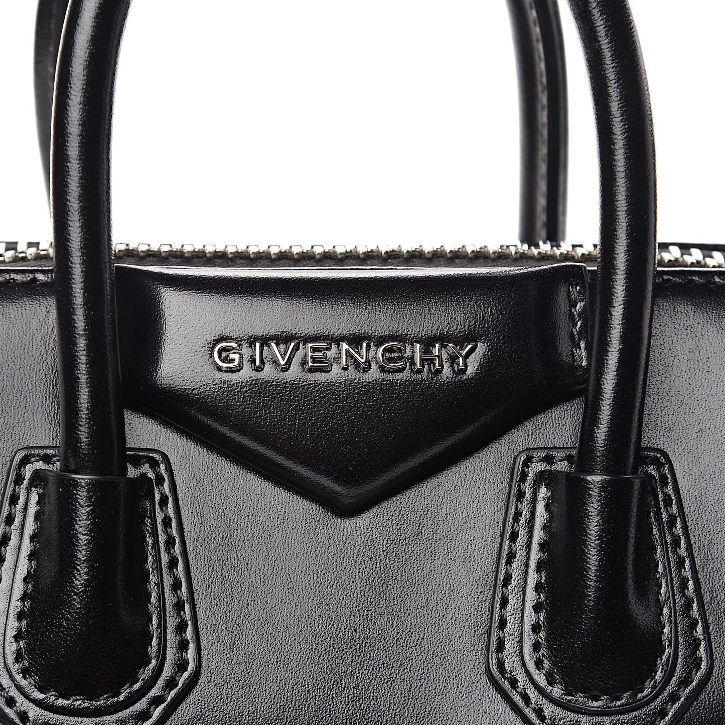 Shiny Lord Calfskin Mini Antigona Black