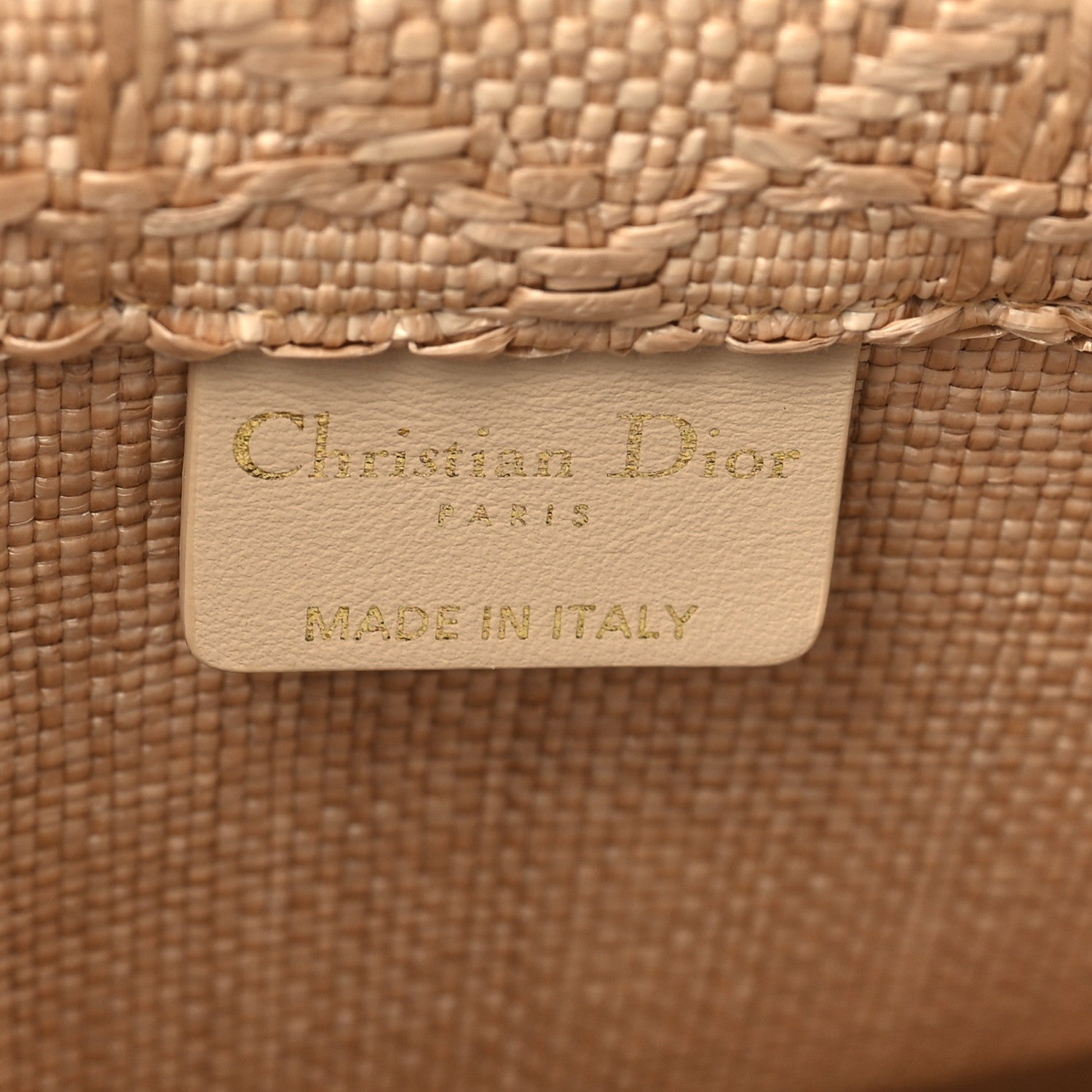 Christian Dior Raffia Cannage Medium Book Tote Natural 6 of 9