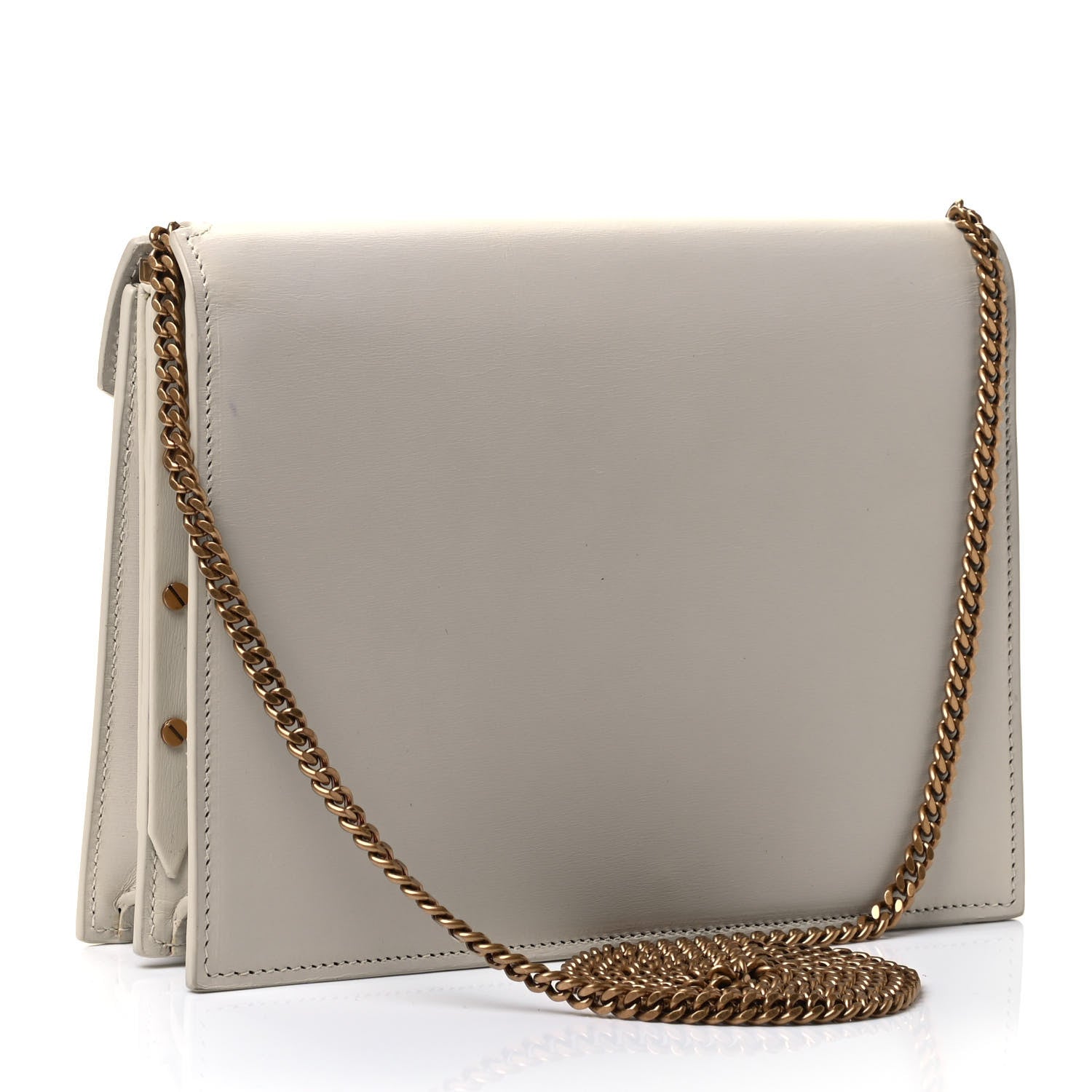 Saint Laurent Calfskin Monogram Cassandra Clasp Bag Porcellana 2 of 4