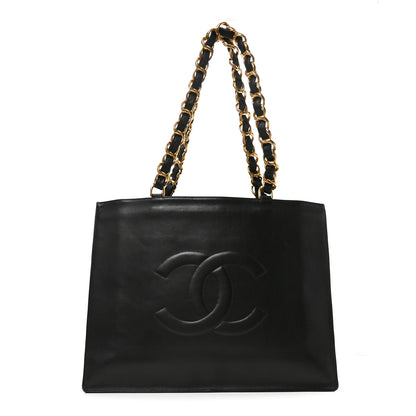 Chanel Lambskin CC Tote Black 1 of 10