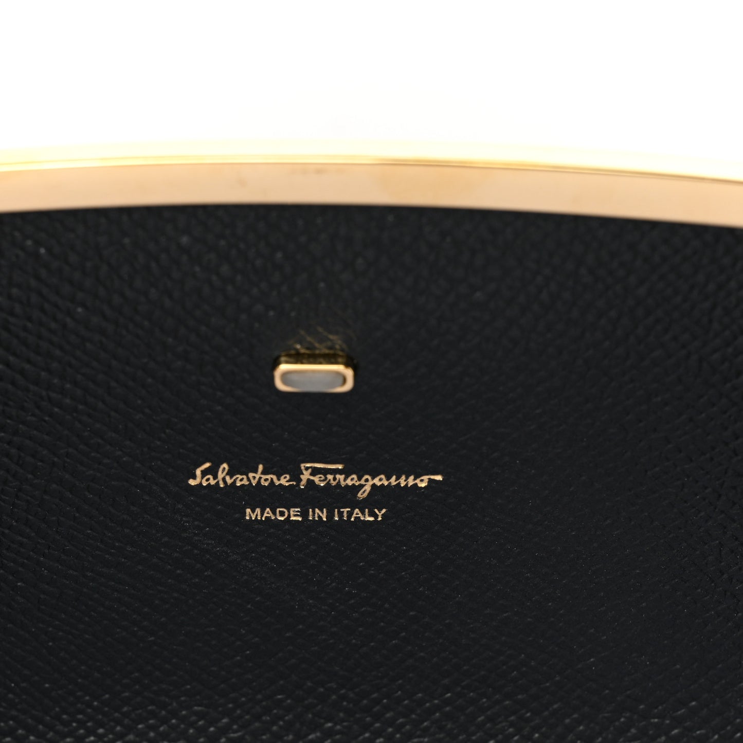 Hammered Calfskin Mini Gancini Icona Bag Black